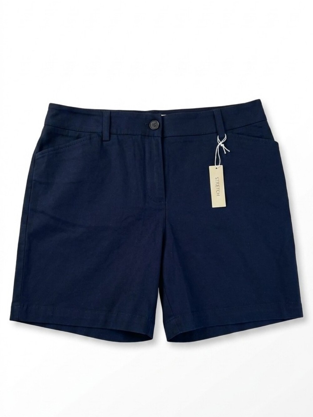 NWT Jones New York Sport Navy Blue Stretch Shorts - Size 12 - Picture 2 of 6